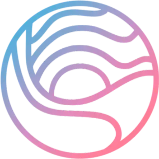 Emotist logo with a circular fingerprint design in a pink-to-blue gradient and modern sans-serif text spelling 'Emotist'